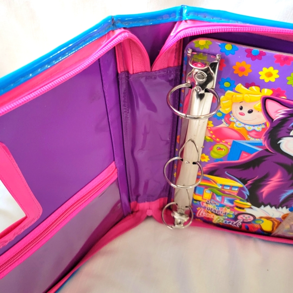 Vintage Lisa Frank Zippered 3 Ring Binder "Cats Platime" Y2K - Picture 15 of 16